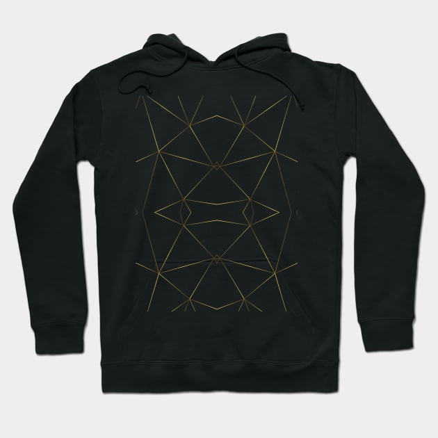 Golden Modern Shapes Pattern Hoodie by MarjanShop